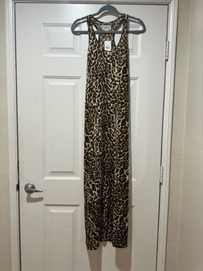 Denim & Supply Ralph Lauren Leopard Print Sleeveless Jumpsuit - Tan/Black